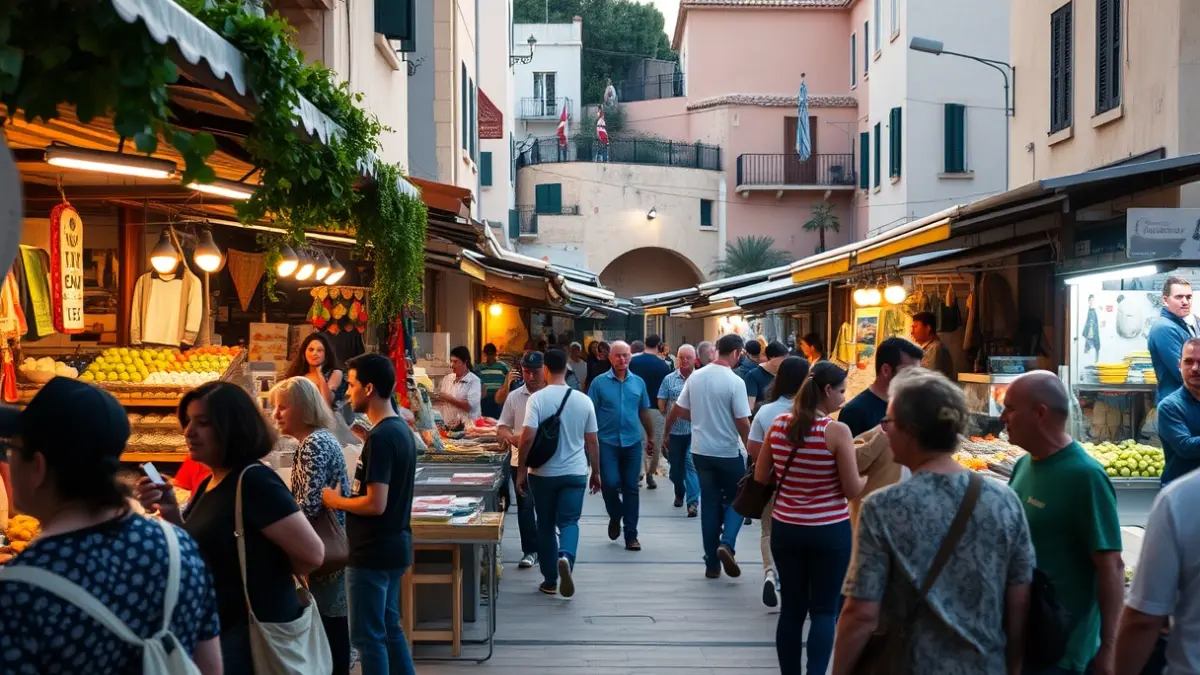Imatge genèrica d'una fira de comerç local amb molta afluència de gent.