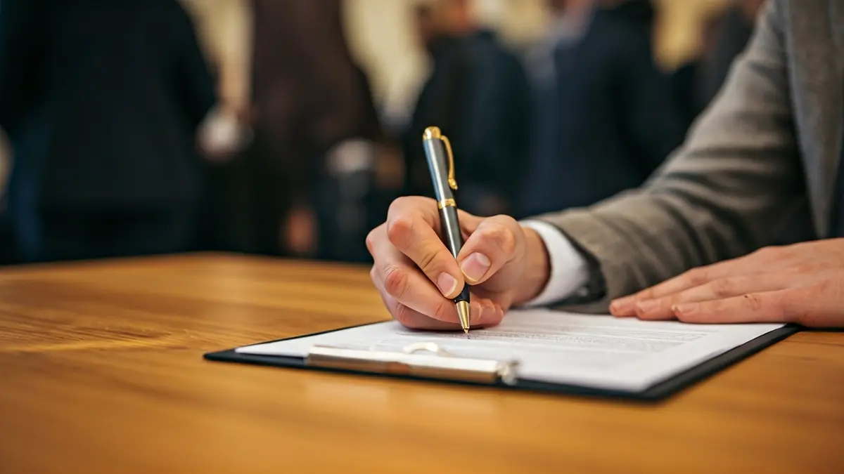 Imatge genèrica de mans firmant un document oficial, simbolitzant l'aprovació d'ajudes públiques.