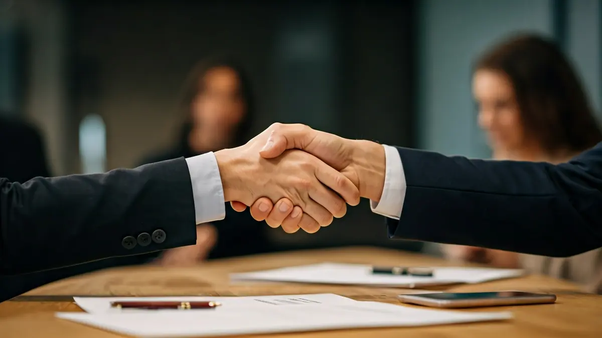 Generic image of hands shaking, symbolizing collaboration or agreements.