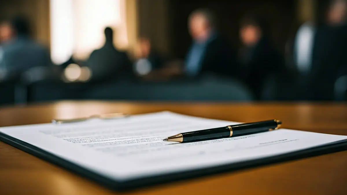 Generic image of an official document with a pen, symbolizing a legal resolution.