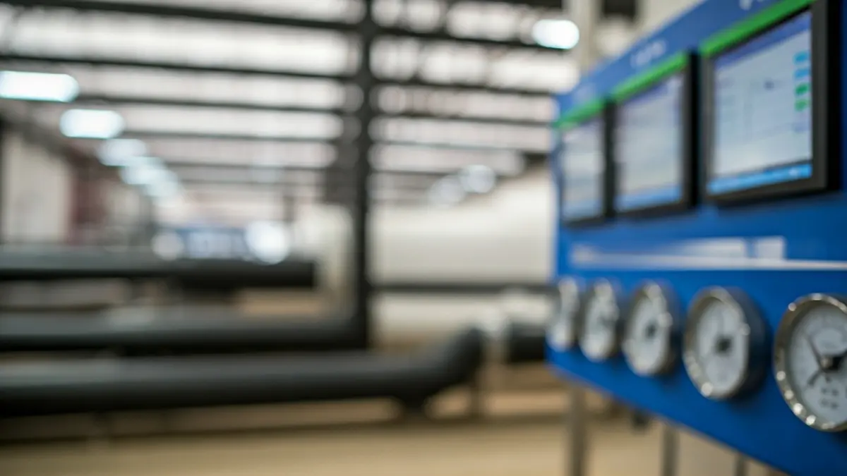 Imatge genèrica d'un panell de control d'una estació de tractament d'aigües residuals.