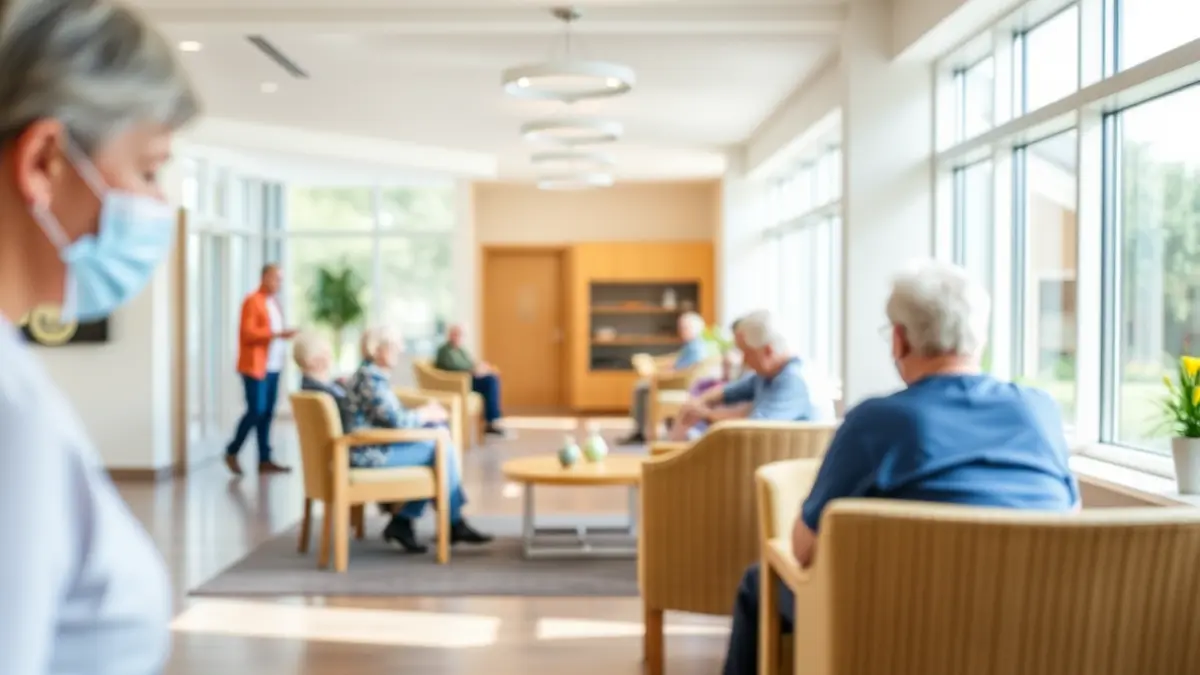 Imagen genérica de una residencia de mayores con espacios modernos y luminosos.