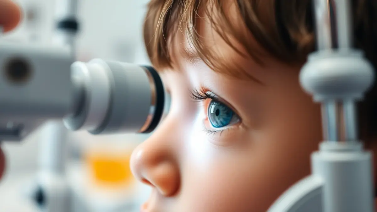 Imatge genèrica d'un ull de xiquet durant un examen visual.