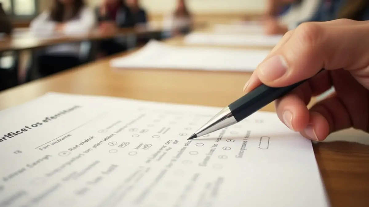 Generic image of a hand writing on an exam, symbolizing Valencian language certification tests.