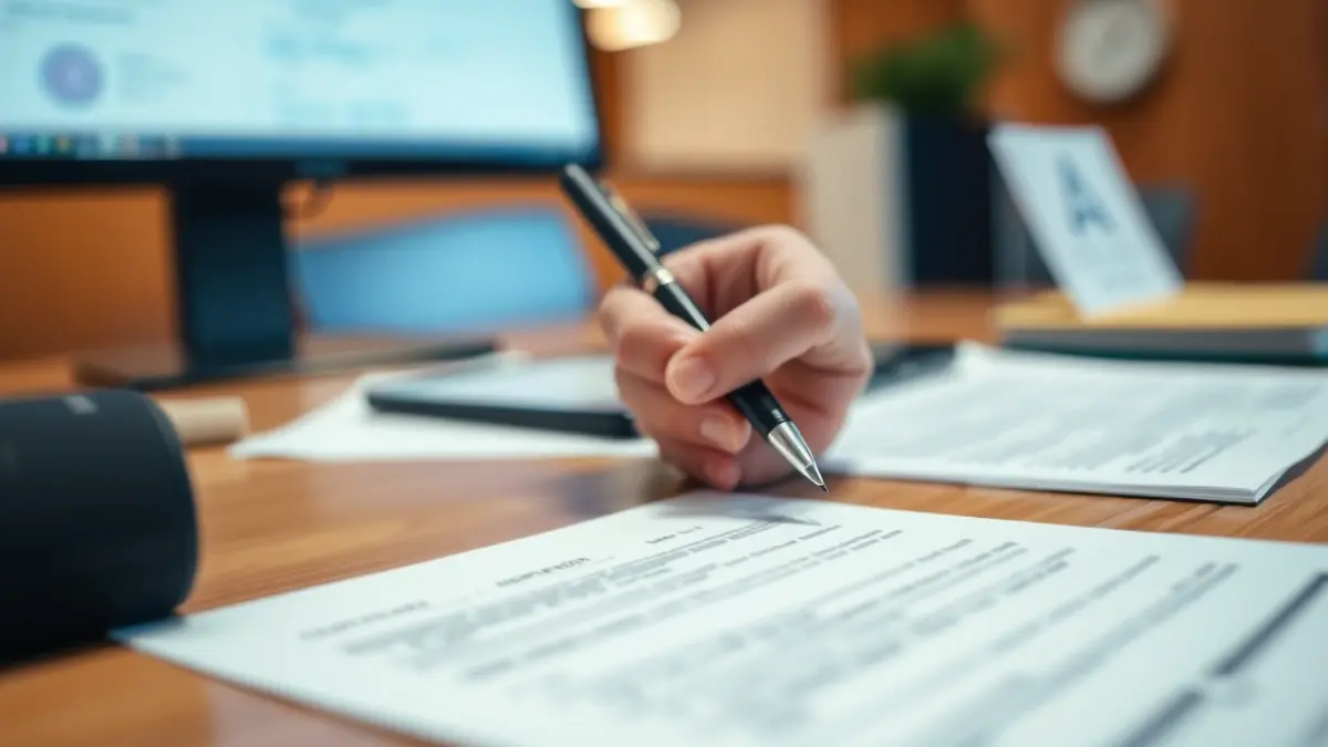 Imagen genérica de una mano rellenando un formulario, representando el proceso de inscripción.