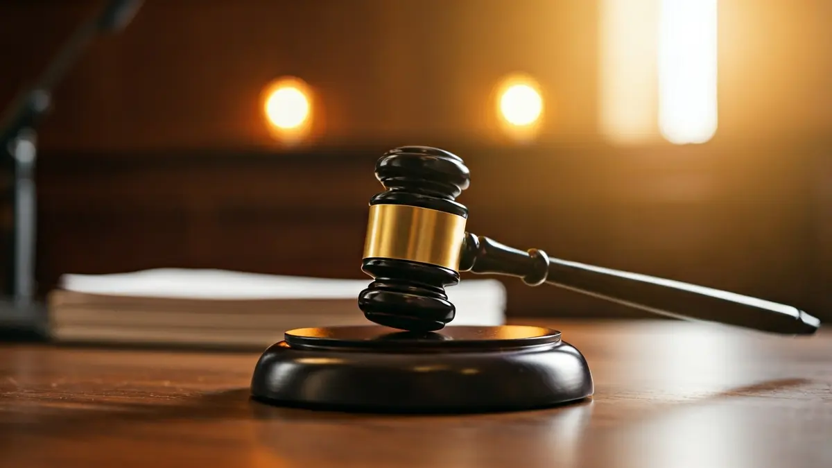 Imagen genérica de un mazo de juez sobre una mesa en un juzgado.