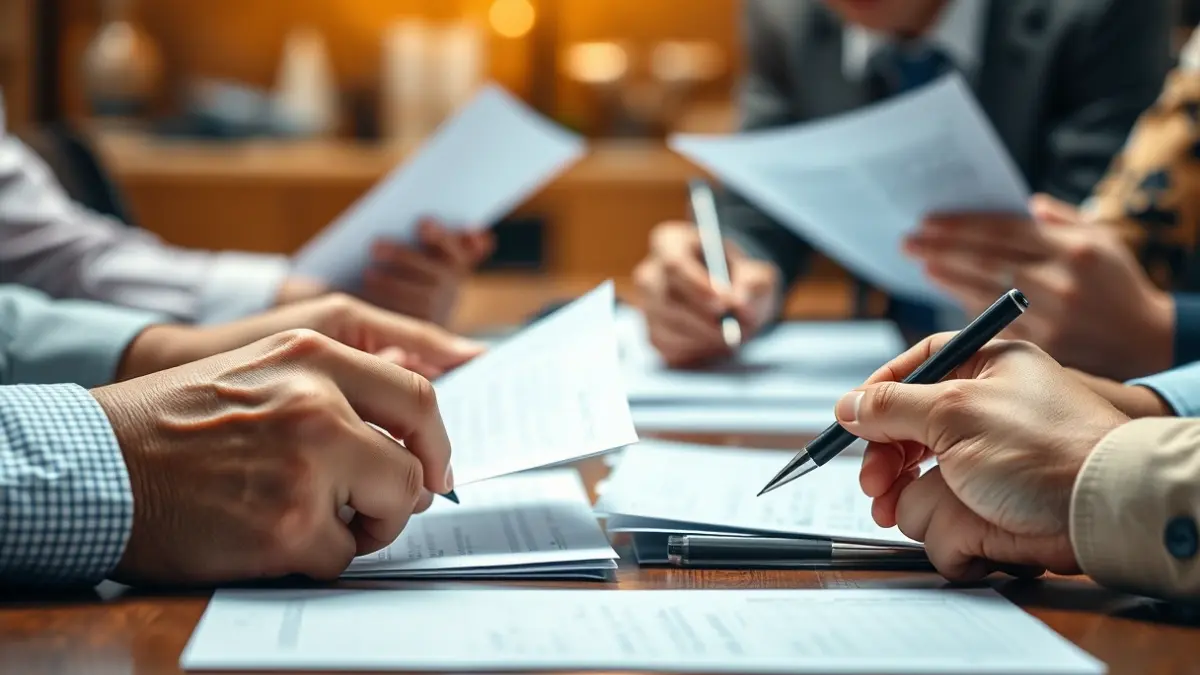 Generic image of hands holding documents, symbolizing administrative procedures and support.