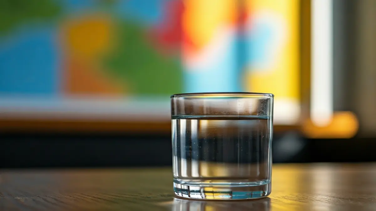 Generic image of a glass of drinking water with a map in the background.