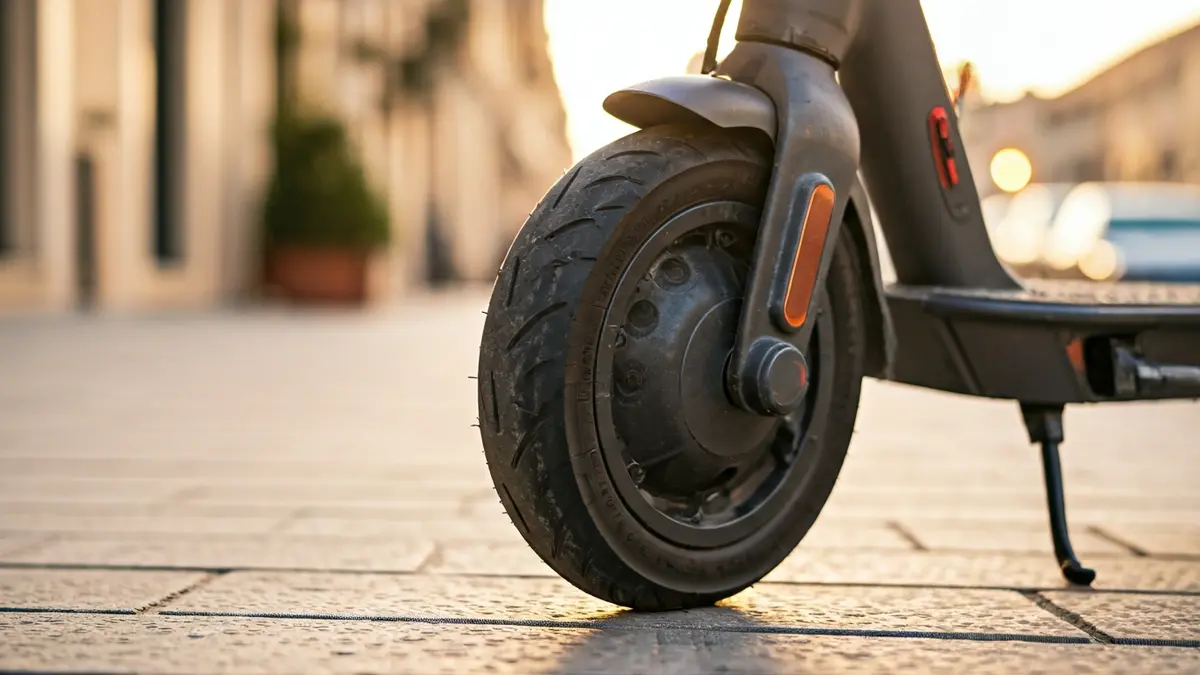 Imatge genèrica d'un patinet elèctric aparcat en un carrer.