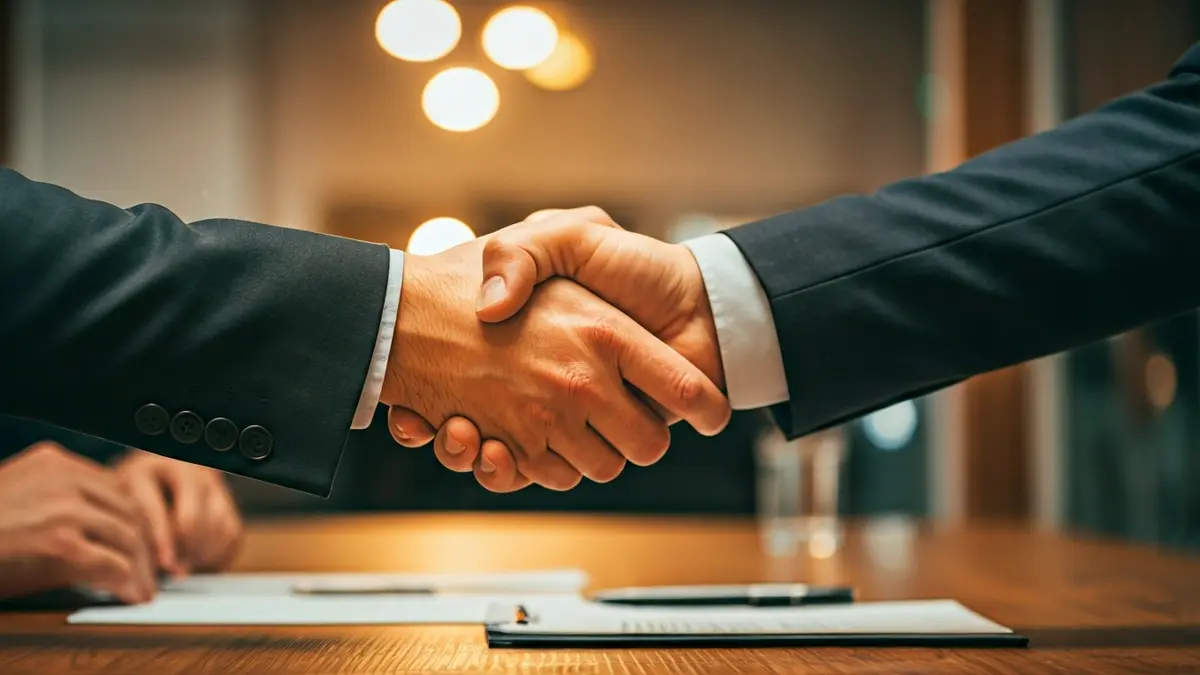 Generic image of hands shaking in a political context, symbolizing agreement and collaboration.