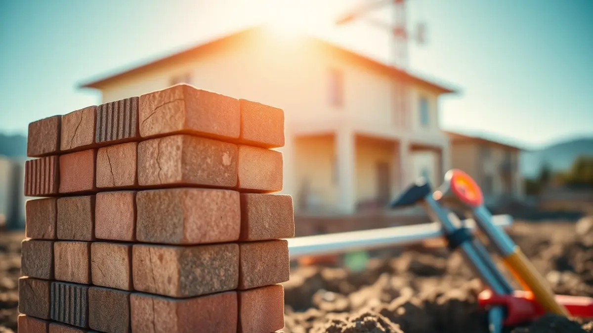 Imatge genèrica d'un lloc de construcció amb materials de faena sota el sol.