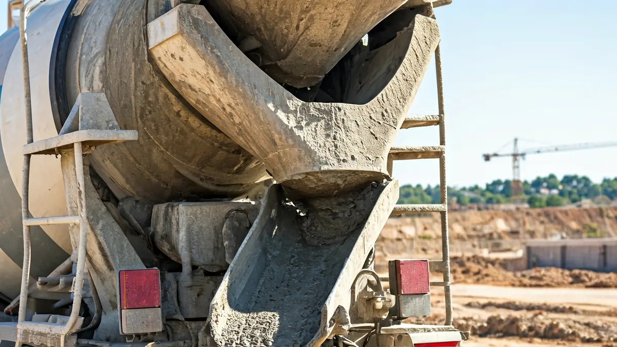 Imagen genérica de un camión hormigonera en una obra.