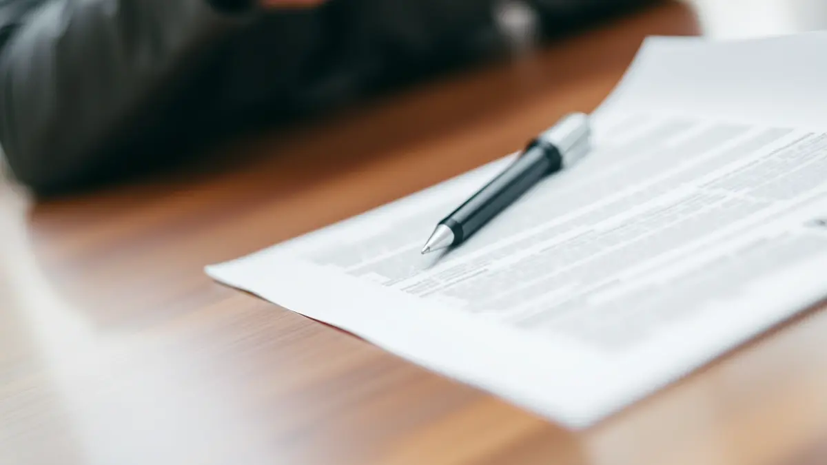 Imagen genérica de un documento administrativo sobre un escritorio, con un bolígrafo, simbolizando trámites y plazos.