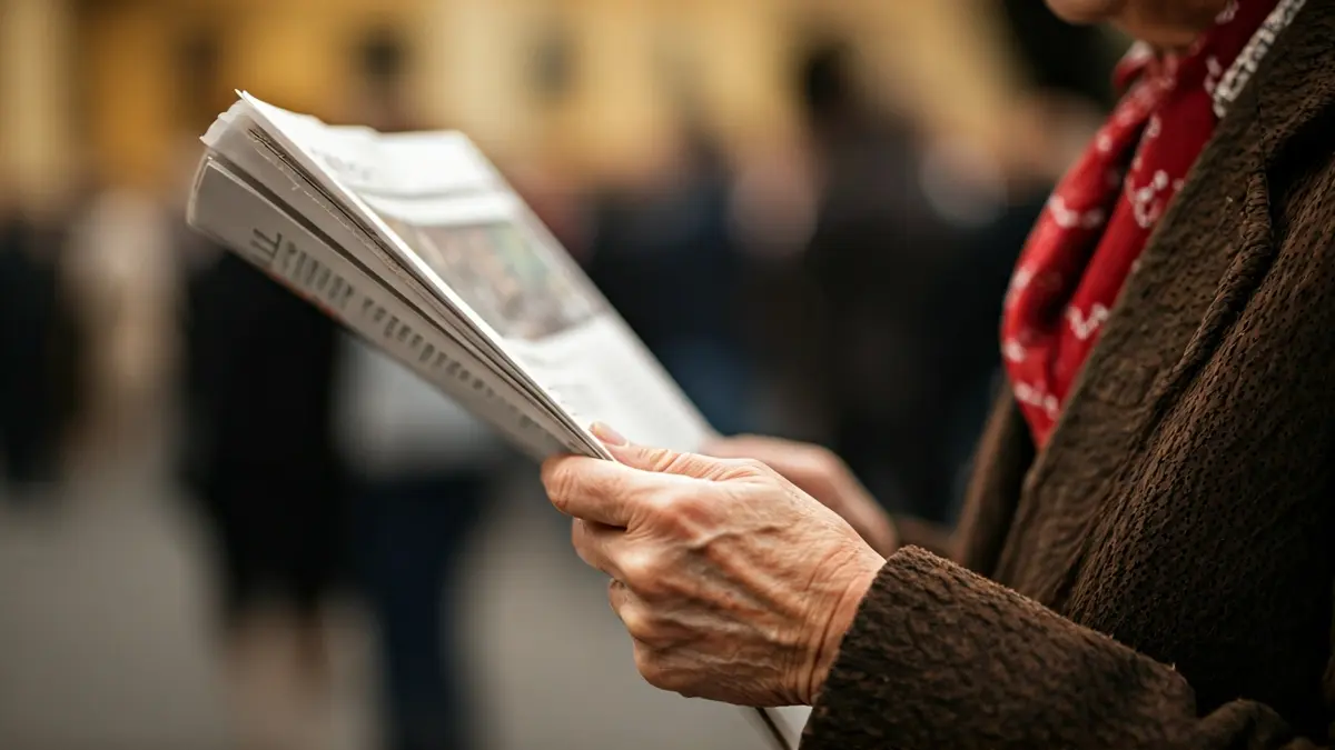 Imatge genèrica d'una persona major llegint un diari, amb les mans en primer pla.