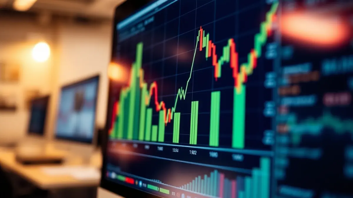 Imagen genérica de un gráfico económico con una tendencia a la baja en una pantalla de ordenador.