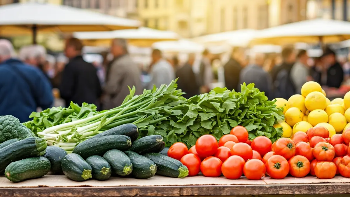 Imatge genèrica d'un lloc de venda de fruites i verdures fresques en un mercat tradicional.