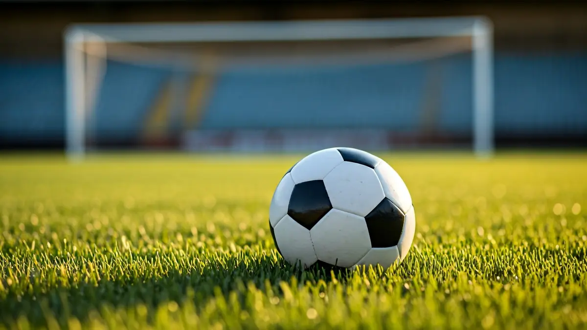 Generic image of a soccer ball on a grass field.