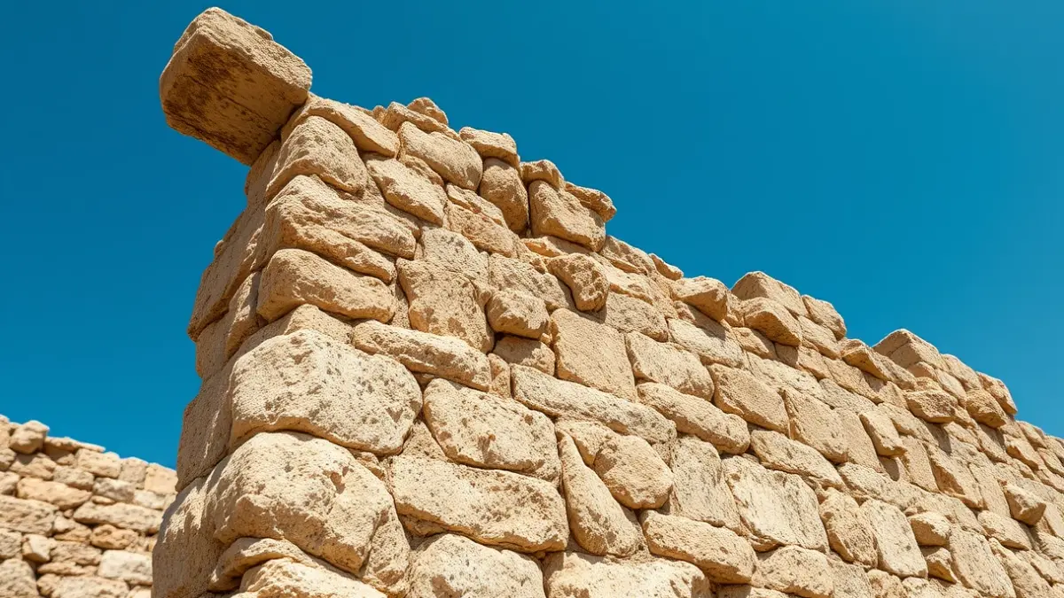 Imatge del primer albacar de la muralla del Castell de Cullera, amb reparacions visibles.