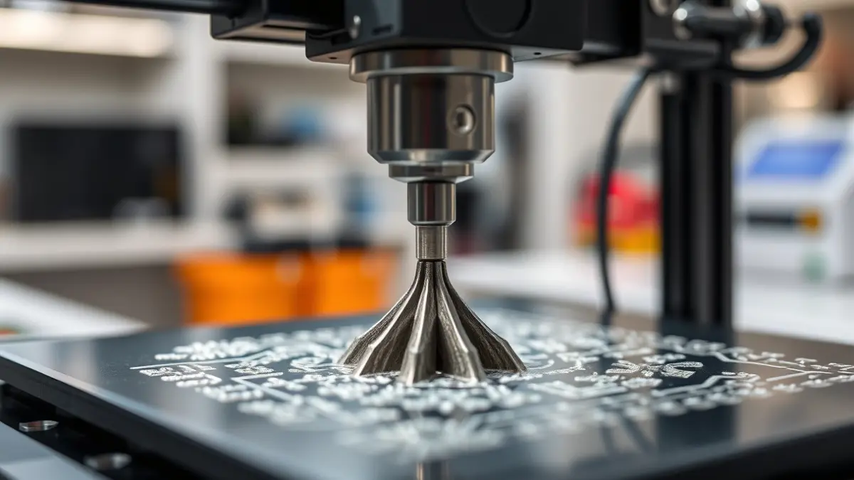 Imatge genèrica d'una impressora 3D creant un catalitzador metàl·lic.