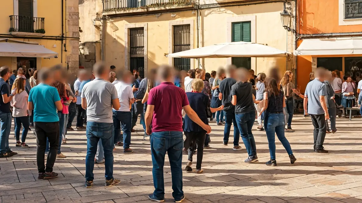 Imatge genèrica d'un esdeveniment comunitari a l'aire lliure amb persones de diverses edats.