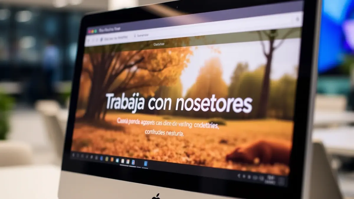 Generic image of a computer screen displaying a 'Work with us' website section.