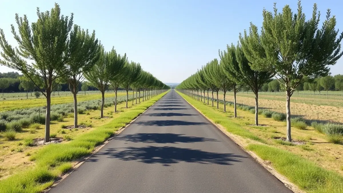 Image of the Dénia Greenway with new asphalt and planted trees.
