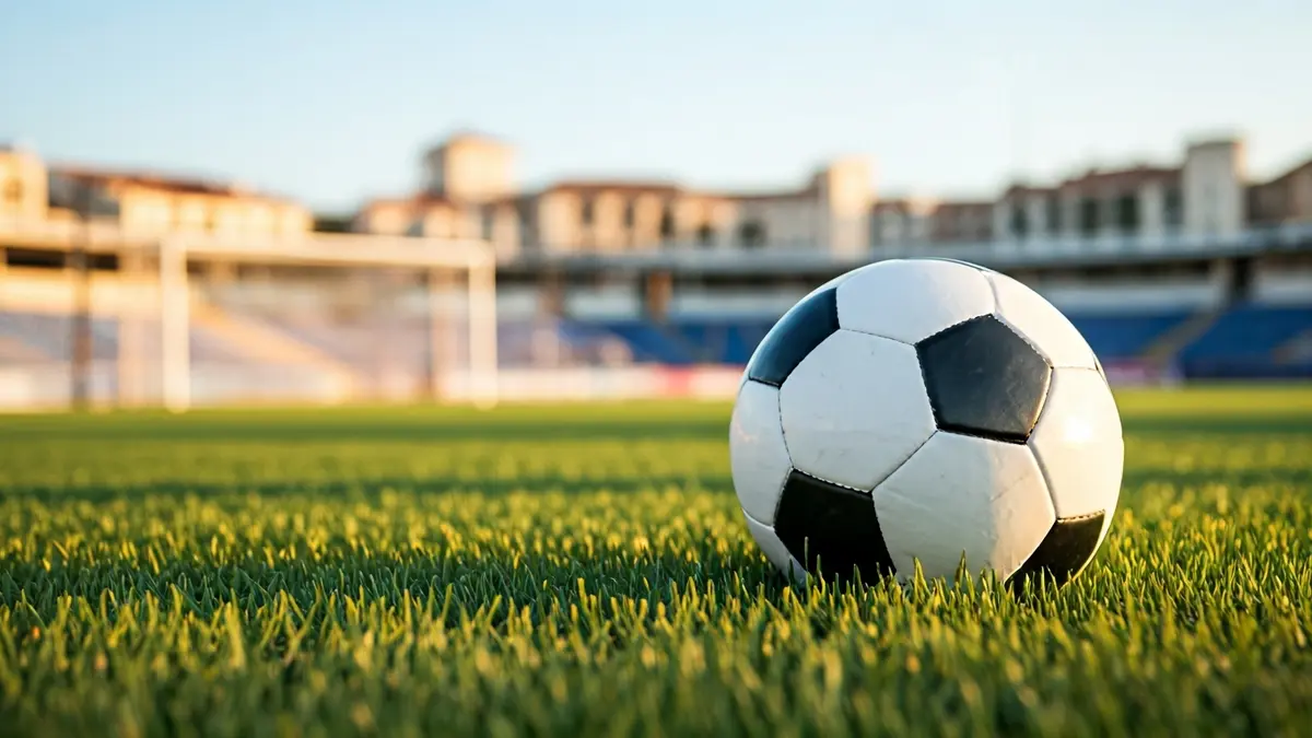 Generic image of a soccer ball on a grass field.