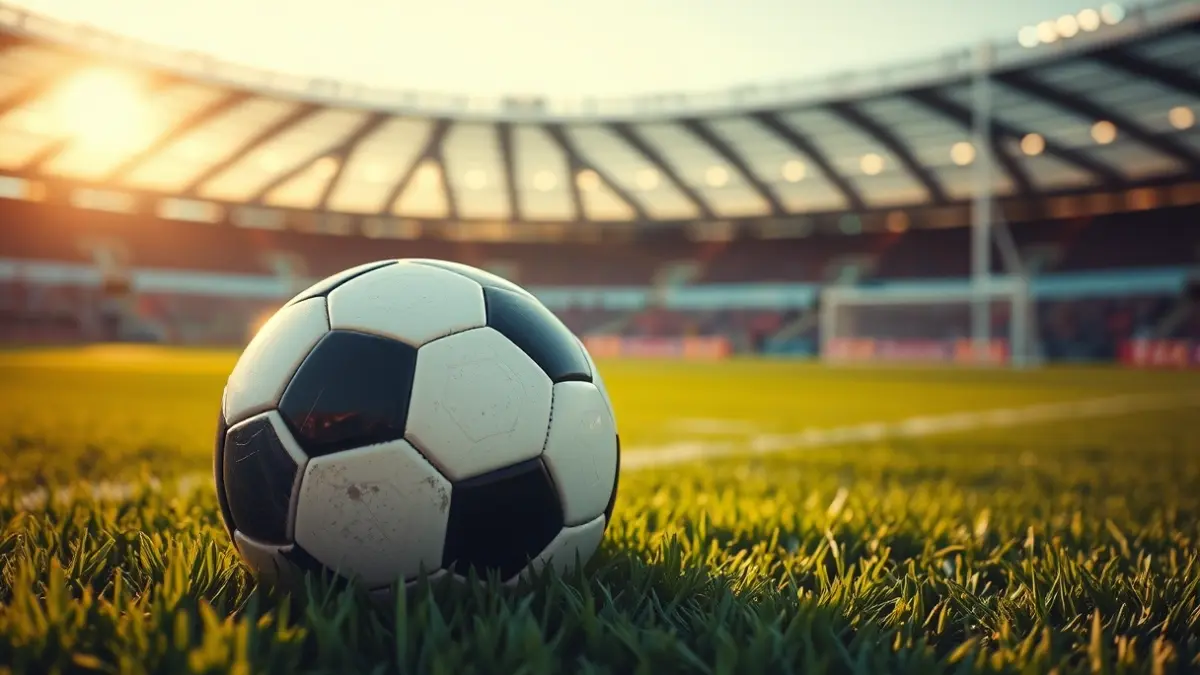 Imagen genérica de un balón de fútbol en el césped de un estadio.