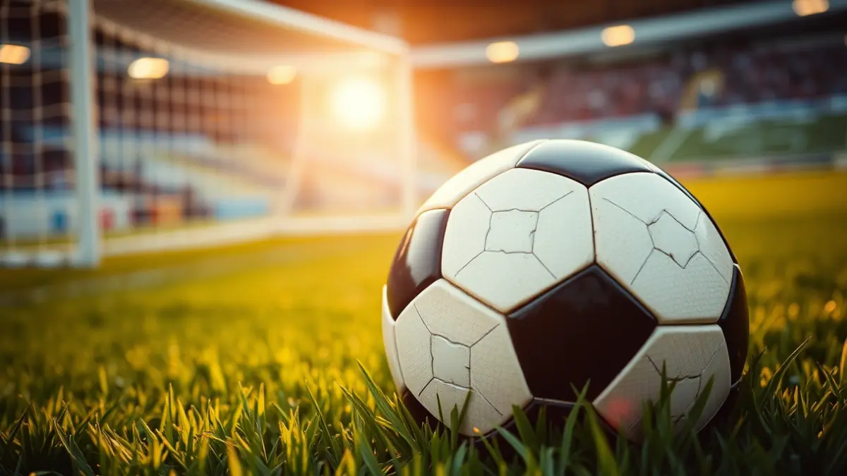 Imatge genèrica d'una pilota de futbol en la gespa d'un estadi.