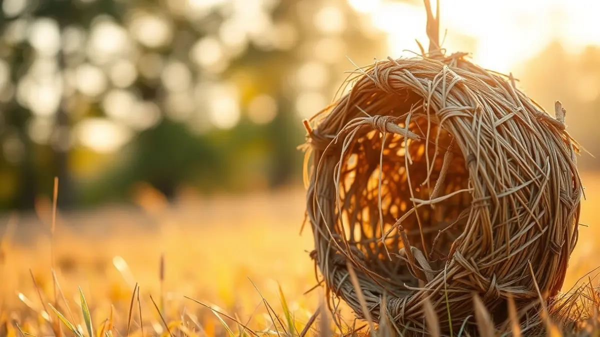 Image of a 'cesto malla', a traditional bird trap.