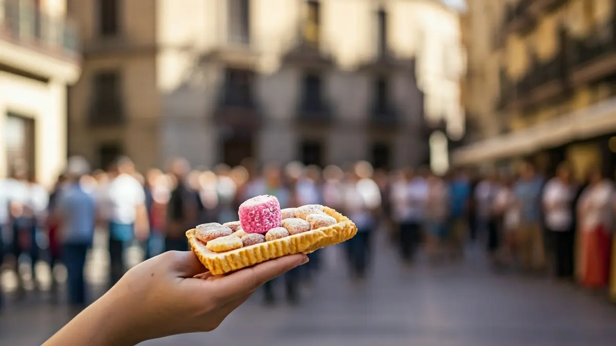 Imatge d'un mocadorà amb dolços, celebrant una tradició valenciana.