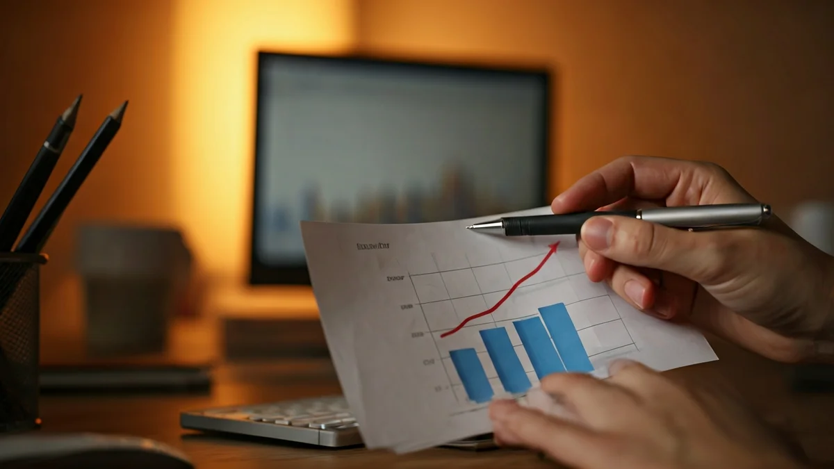 Imatge genèrica d'una mà assenyalant un gràfic de creixement en una pantalla d'ordinador, simbolitzant la millora econòmica.