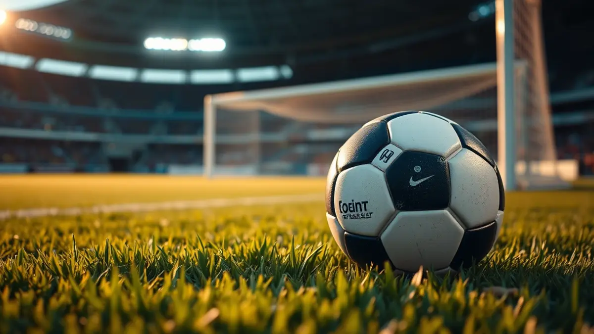 Imatge genèrica d'una pilota de futbol en la gespa d'un estadi.