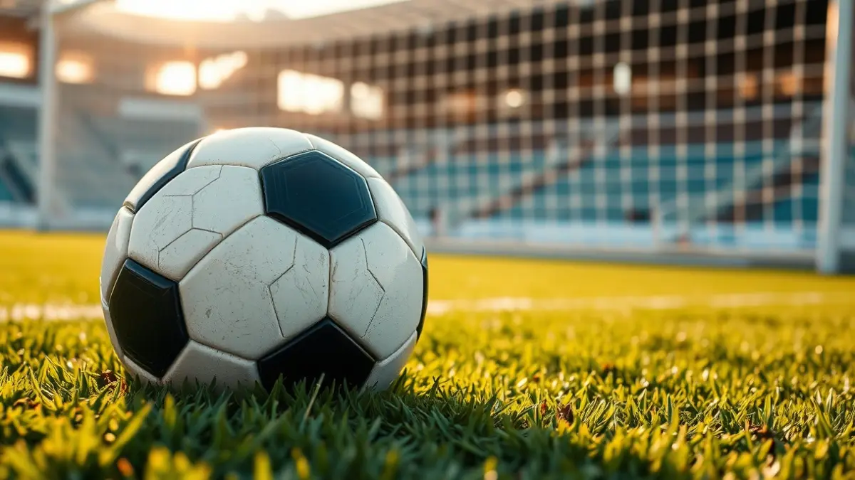 Generic image of a soccer ball on a stadium pitch.