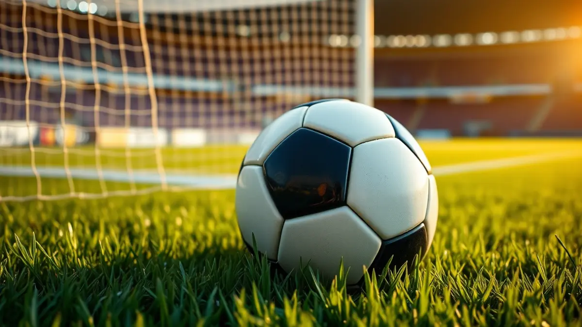 Imagen genérica de un balón de fútbol en el césped de un estadio.