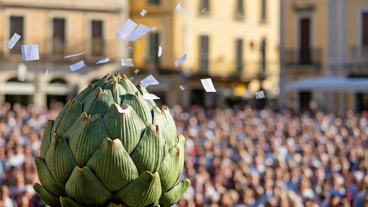 Imatge de l'obertura de la Carxofa gegant durant l'Encontre Gloriós a Torrent.
