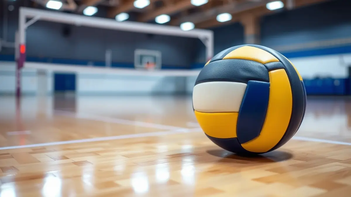 Imatge genèrica d'una pilota de voleibol en una pista.
