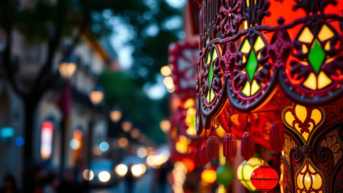 Imatge d'un monument faller amb detalls intricats i colors vius, en un carrer de la ciutat.