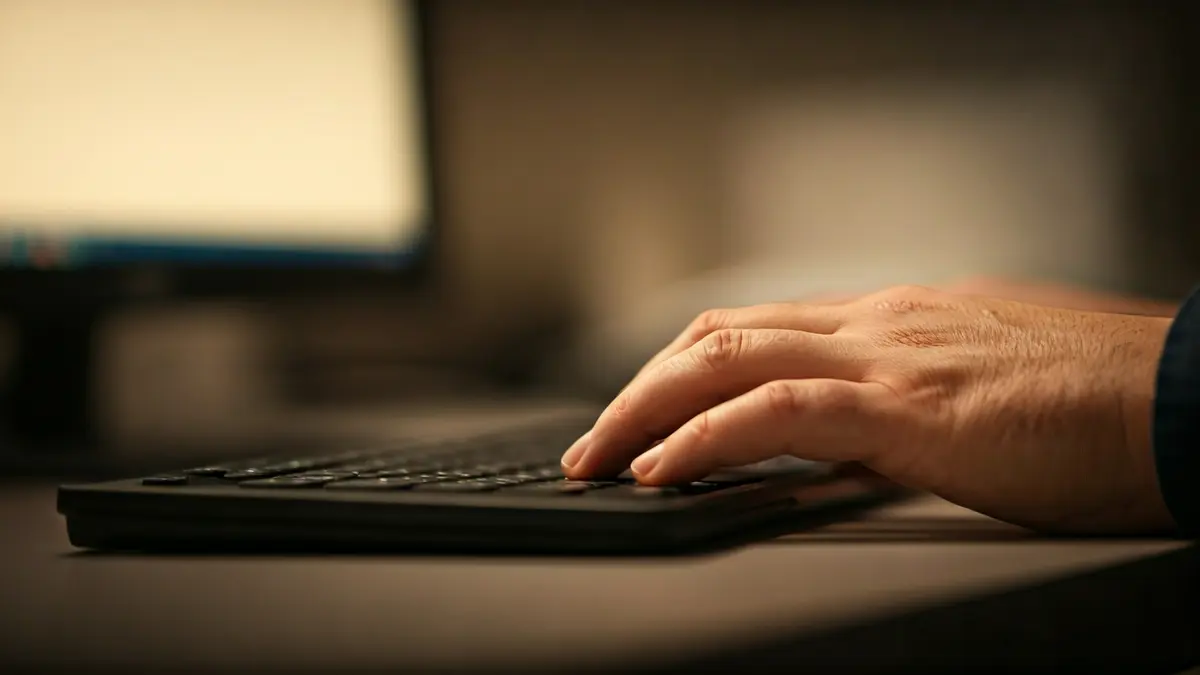 Generic image of hands on a keyboard, symbolizing work-related stress.