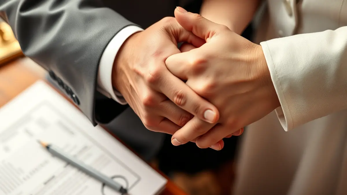 Imatge genèrica de mans unides, simbolitzant un enllaç o acord.