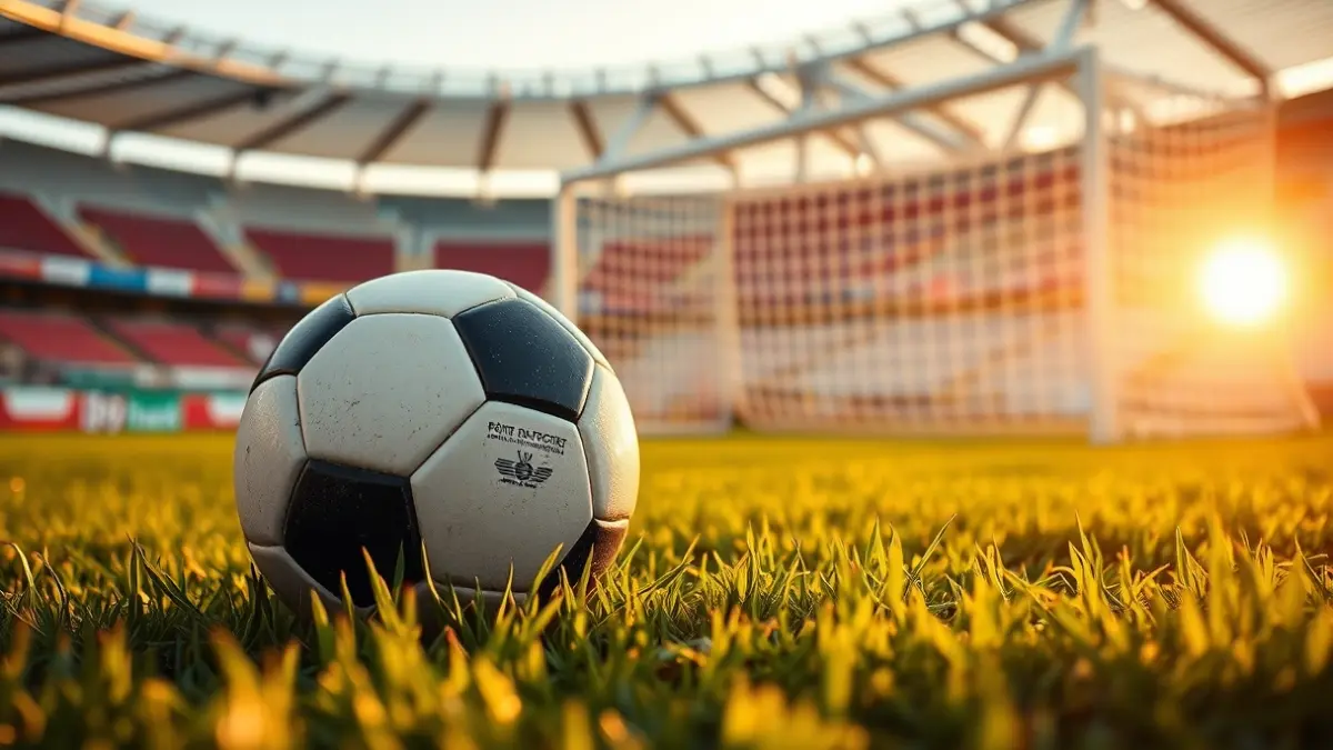 Imatge genèrica d'una pilota de futbol en la gespa d'un estadi.