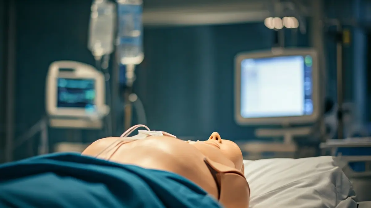 Imatge genèrica d'un maniquí de simulació mèdica en un entorn hospitalari.