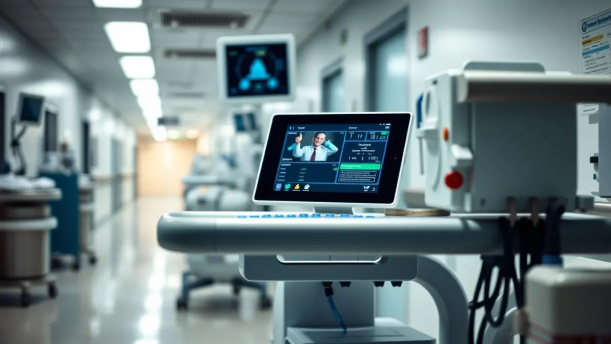 Imatge genèrica d'un carro de medicació informatitzat en un hospital.