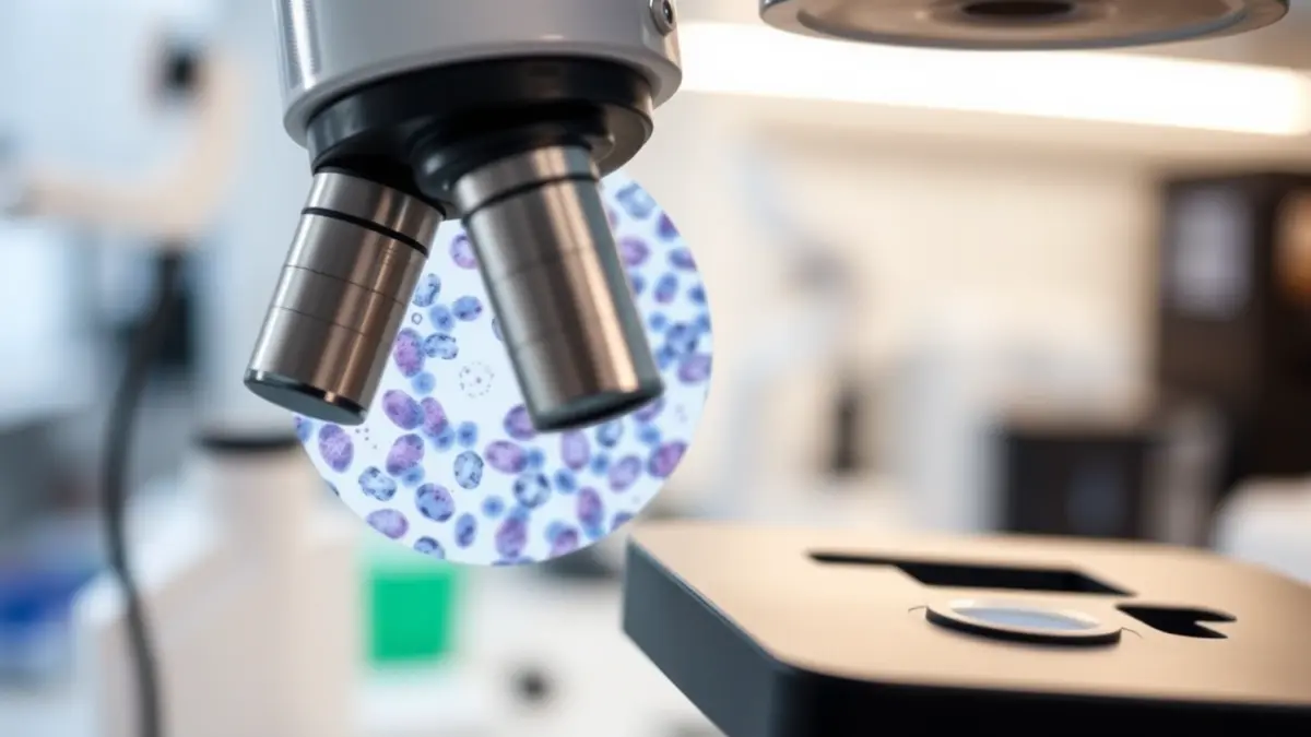 Generic image of a sample under a microscope, representing medical research.