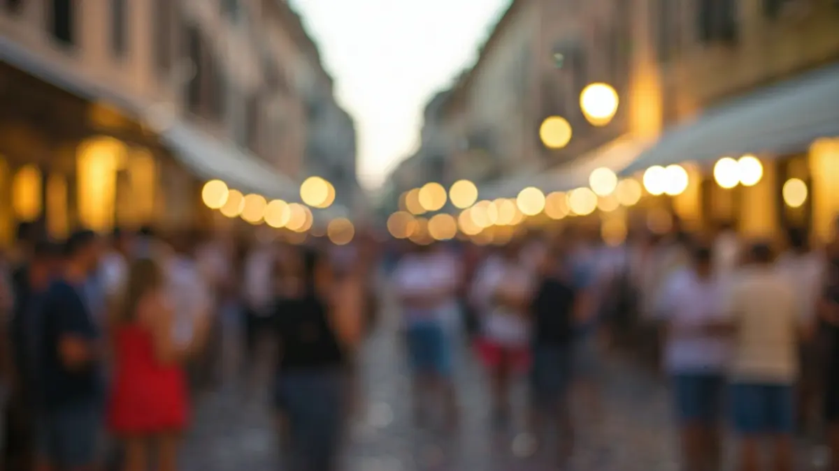 Generic image of a popular festival with people and confetti.