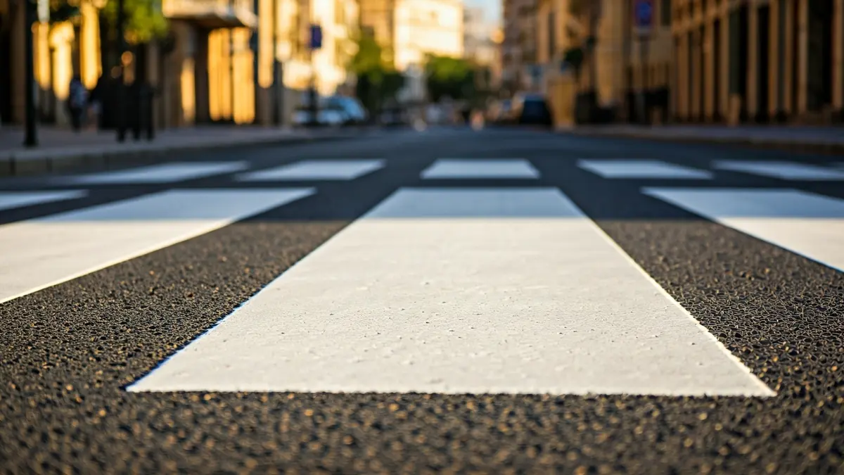 Generic image of repainted road markings at a pedestrian crossing.