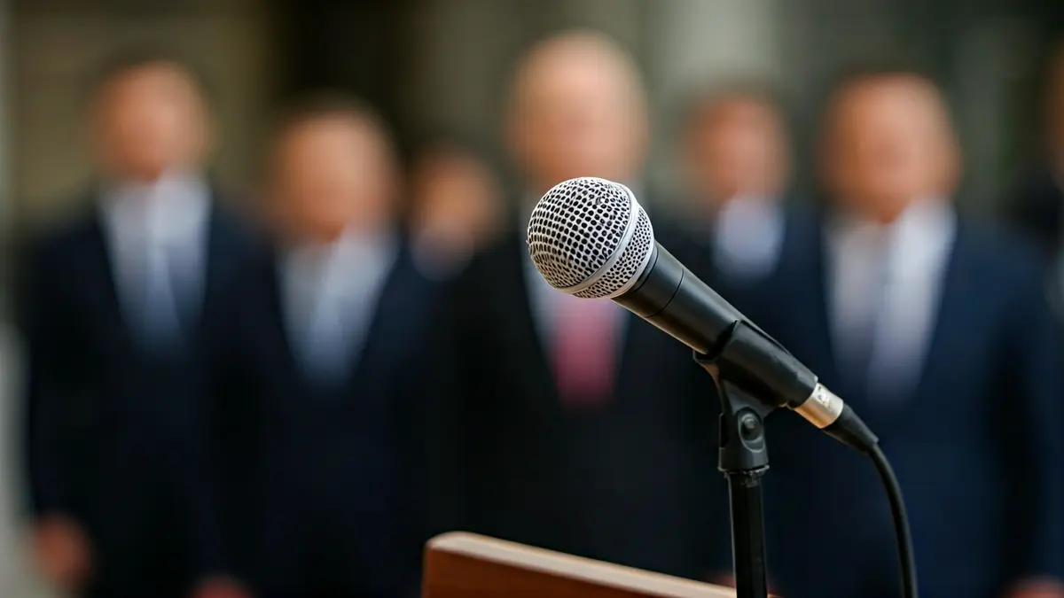 Imatge genèrica d'un micròfon en un faristol, simbolitzant una entrevista o declaració pública.