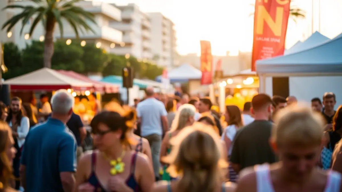 Imatge genèrica d'un festival de música i gastronomia en un espai obert.