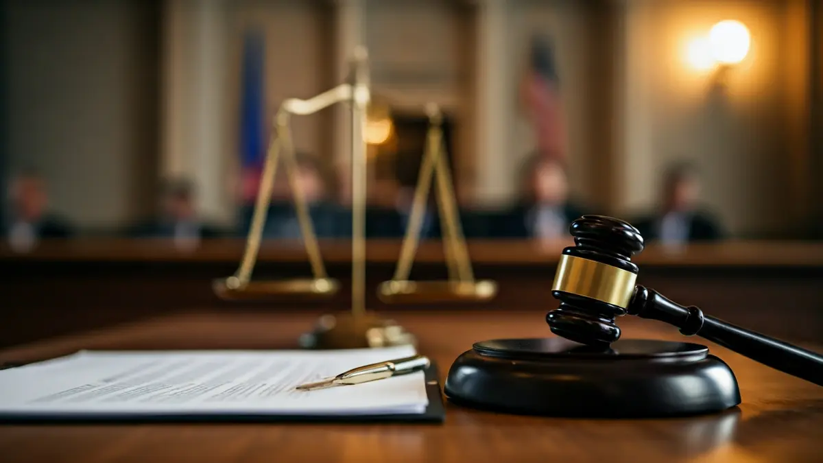 Generic image of a legal document with a judge's gavel on a wooden desk.