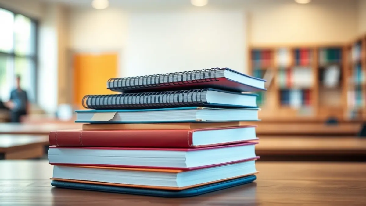 Imagen genérica de libros y material de estudio sobre un escritorio, simbolizando la educación y el aprendizaje.